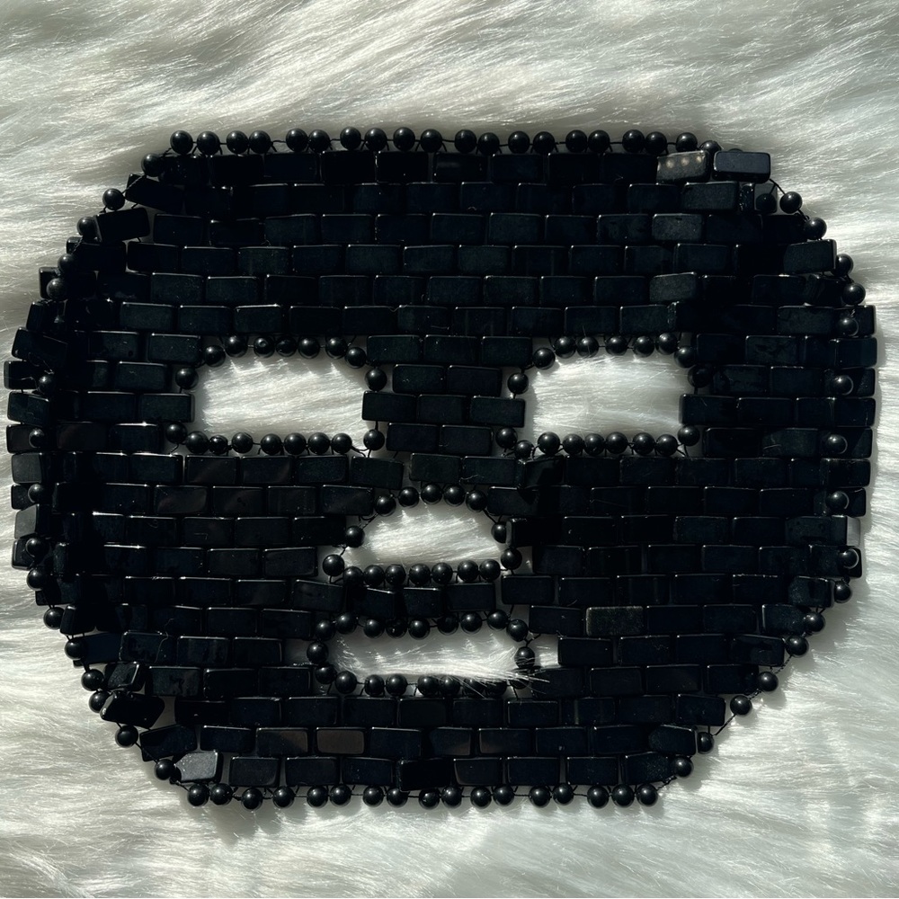 New Black Obsidian Natural Crystal Stone Beaded Facemask